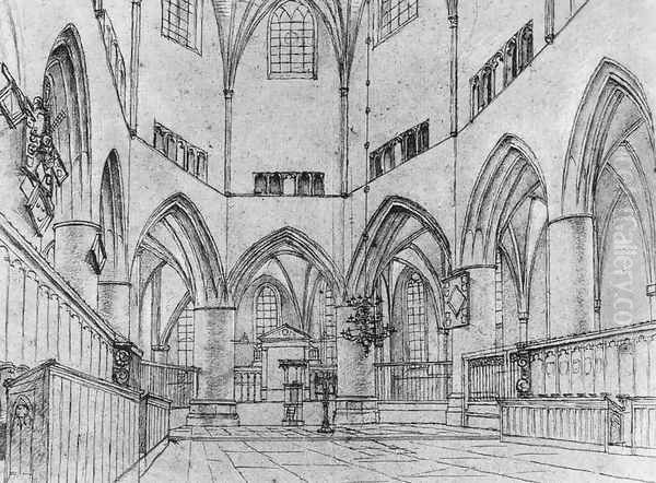 Interior of the Choir of St Bavo at Haarlem - view 1