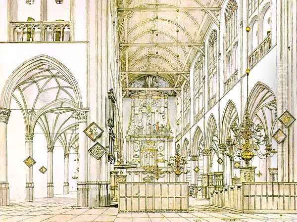 Interior of the Church in Alkmaar - view 1