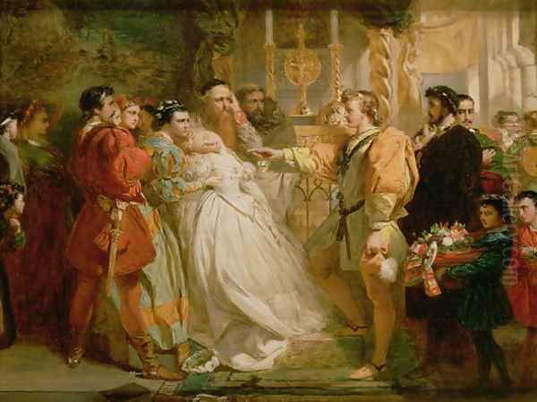 Claudio, deceived by Don John, accuses Hero, from Much Ado About Nothing, 1861 - view 1