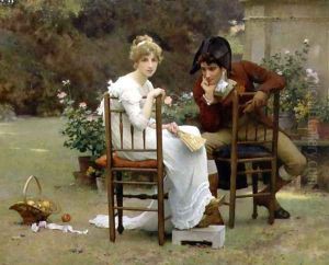 Twos Company, Threes None, detail of the two lovers, 1892