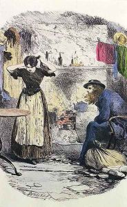 Pleasant Riderhood and John Harmon, illustration from Our Mutual Friend by Charles Dickens 1812-70 1864-65 by Marcus Stone
