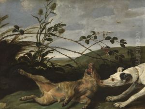 Greyhound Catching a Young Wild Boar