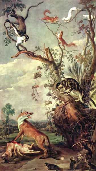 Fox and cat - view 1