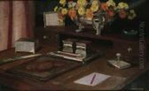 Desk Top Still Life With Inkwells