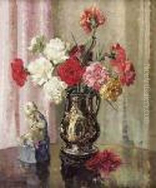 Still Life With Pink And White Carnations - view 1