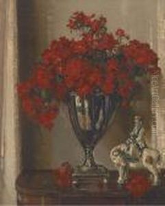 Geraniums by David the Elder Richter