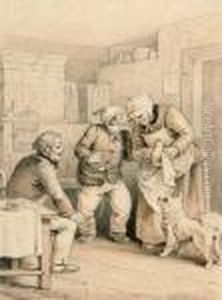 In Der Stube. by Adrian Ludwig Richter