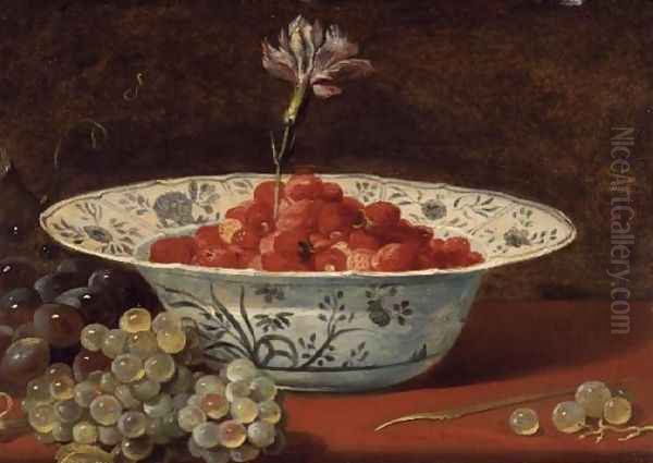 Strawberries with a carnation - view 1