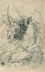Waldstuck In Der Sachsischen Schweiz. by Adrian Ludwig Richter