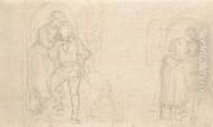 Der Abschied Der Liebenden Vor Der Tur. by Adrian Ludwig Richter