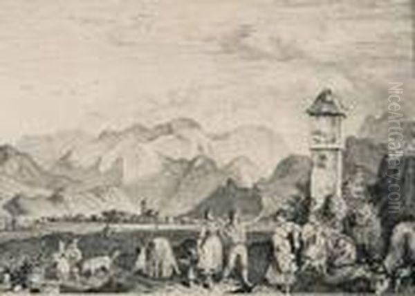 16 Bll.: Ansichten Aus Der Umgebung Von Salzburg Und Aus Sachsen. - view 1