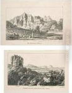 61 Bll.: Landschaften - Robinson. by Adrian Ludwig Richter