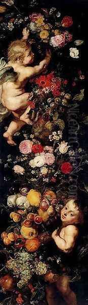 Garland of flowers and fruits - view 1