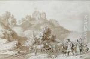 Landschaft Mit Burgruinen Und Hirtenstaffage.