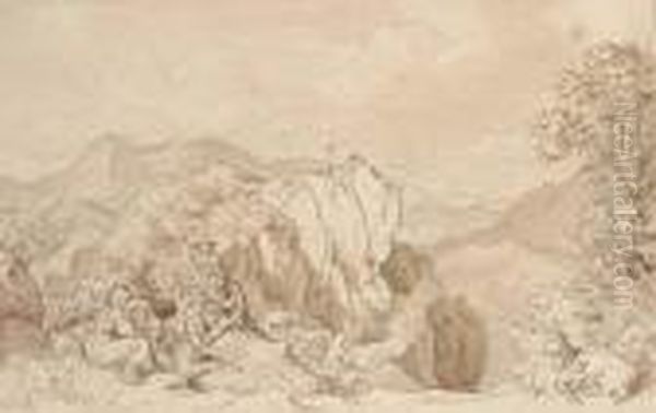 Black Chalk, Pen And Brown Ink, Brown Wash, Watercolor - view 1