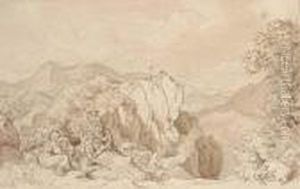 Black Chalk, Pen And Brown Ink, Brown Wash, Watercolor Black Chalk, Pen And Brown Ink, Brown Wash, Watercolor