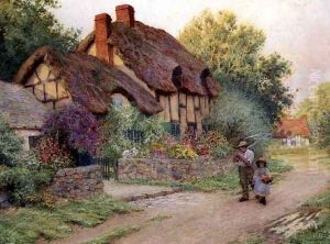 After the Shower Man with a Scythe by Arthur Claude Strachan