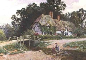 Sisters paddling across a stream