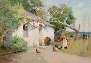 Feeding the Hens, 1894 by Arthur Claude Strachan