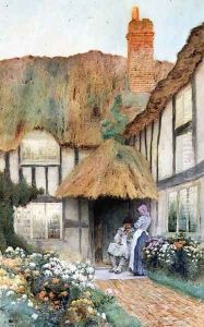 By the Cottage Door by Arthur Claude Strachan