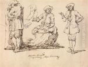 D'etudes De Personnages by Johann Elias Ridinger or Riedinger