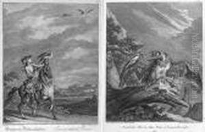 Falconier Den Falcken Abhaubend by Johann Elias Ridinger or Riedinger