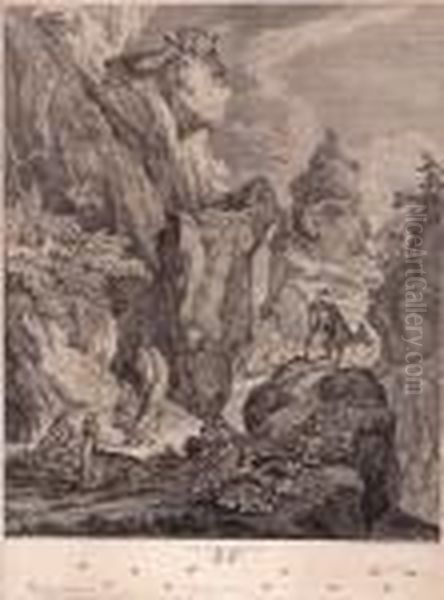 8 Gemsen In Gebirgslandschaft - view 1