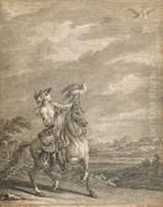 Darstellung Eines Falkners Zu Pferde. by Johann Elias Ridinger or Riedinger