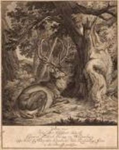 Kapitaler Hirsch by Johann Elias Ridinger or Riedinger