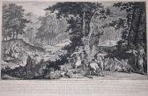 Podczas Polowania Na Jelenia by Johann Elias Ridinger or Riedinger