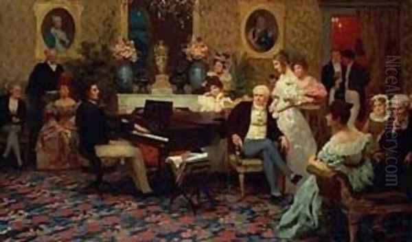 Chopin Playing the Piano in Prince Radziwill's Salon, 1887 - view 1