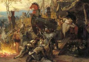 Sketch for Rus Burial in Bulgaria by Henryk Hector Siemiradzki