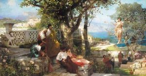 Tight Rope Walker's Audience, Capri by Henryk Hector Siemiradzki