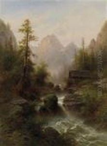 Houseby A Mountain Torrent by Albert Rieger
