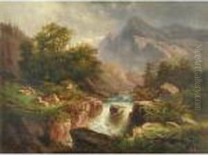 Torrente Tra Le Montagne by Albert Rieger