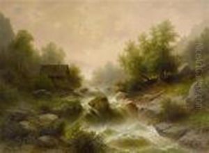 Stream In The Alps by Albert Rieger
