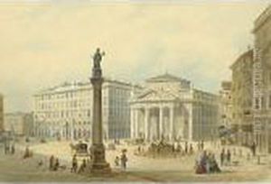 Il Tergesteo E Piazza Della Borsa by Albert Rieger