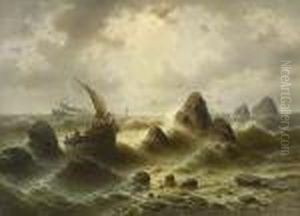 Fischerboot In Schwerer
 See by Albert Rieger