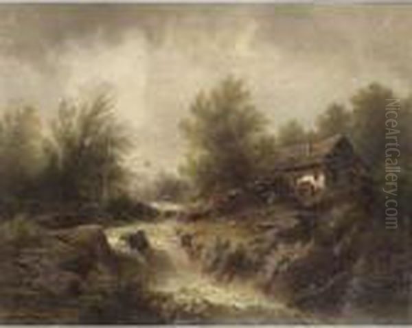A Watermill In A Mountainous Landscape. - view 1