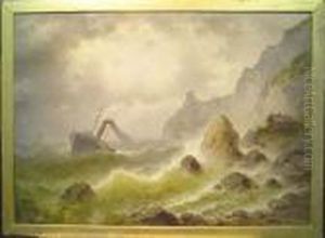Rough Waters Off The Norwegian Coast by Albert Rieger