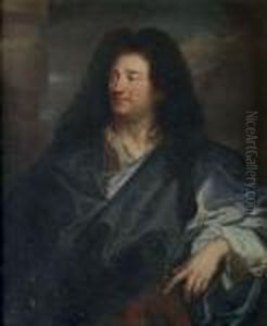 Portrait De Charles De La Fosse by Hyacinthe Rigaud