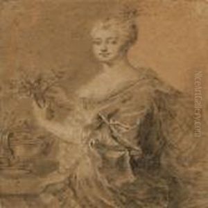 Portrait Of A Noble Lady by Hyacinthe Rigaud