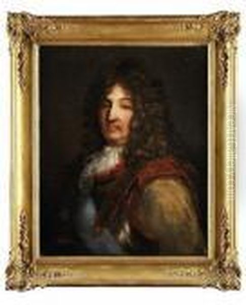Portrait En Buste Du Roi Louis Xiv En Cuirasse,portant L'ordre Du Saint Esprit - view 1