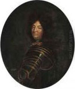 Portrait Of Louis Xiv, Half-length, In Armour by Hyacinthe Rigaud
