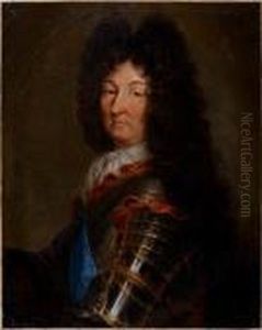 Portrait De Louis Xiv En Armure by Hyacinthe Rigaud
