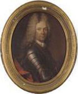 Portrait Of A Gentleman, Bust-length, In Armour by Hyacinthe Rigaud