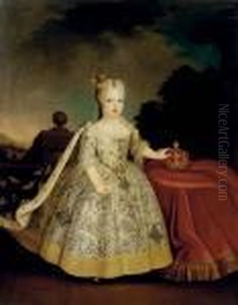 Portrait Of Louis Xiv In Coronation Robes by Hyacinthe Rigaud