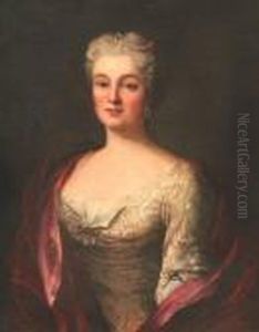 Portrait Of Marquise De Liancourt by Hyacinthe Rigaud