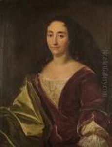 Portrait Of A Lady, Half-length, In Scarlet Robes