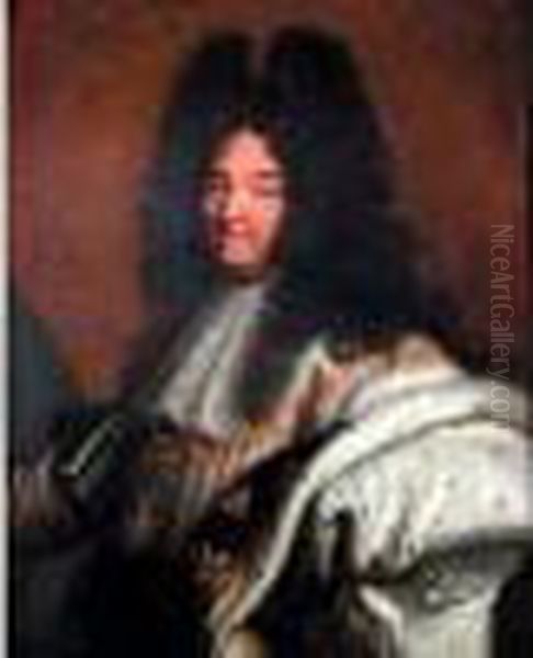 Portrait De Louis Xiv (1638 - 
1715) En Costume De Majeste Avec Le Grand Collier De L'ordre Du 
Saint-esprit. - view 1